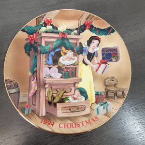 Disney Grolier Christmas Dreams 1994 Snow White & Dwarfs Collector Plate #4606